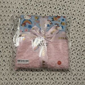 Posh Peanut Springtime Blue Hello Kitty Luxette Ruffled Minky